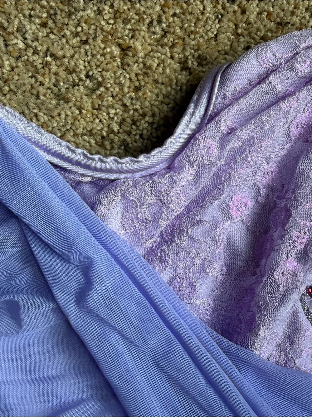 Kelle LC Lavender Lyrical Dance Costume Rhinestone Lace Contemporary Solo